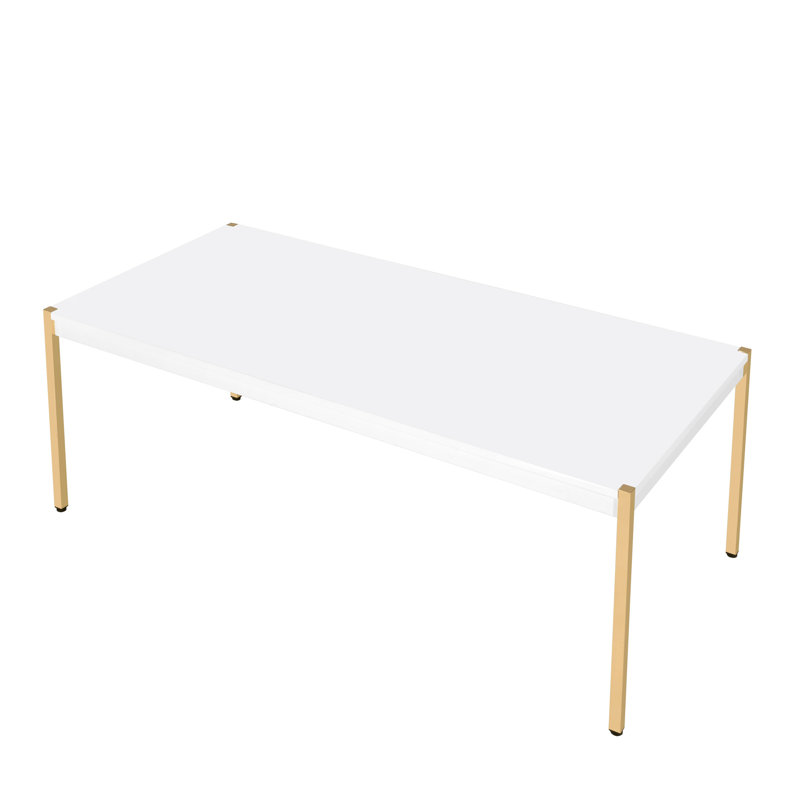 Otrac White & Gold Finish Coffee Table