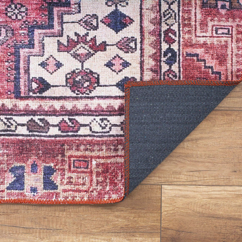 Luxurious Machine Washable Area Rug, 4.9 x 7.5 Feet, 100% Polyester, 1850 g/m², Pile Height: 0.2 inches | Eco-Friendly Recycled Poly Cotton Backing | Perfect for Living Room & Bedroom, Soft and Durable Design