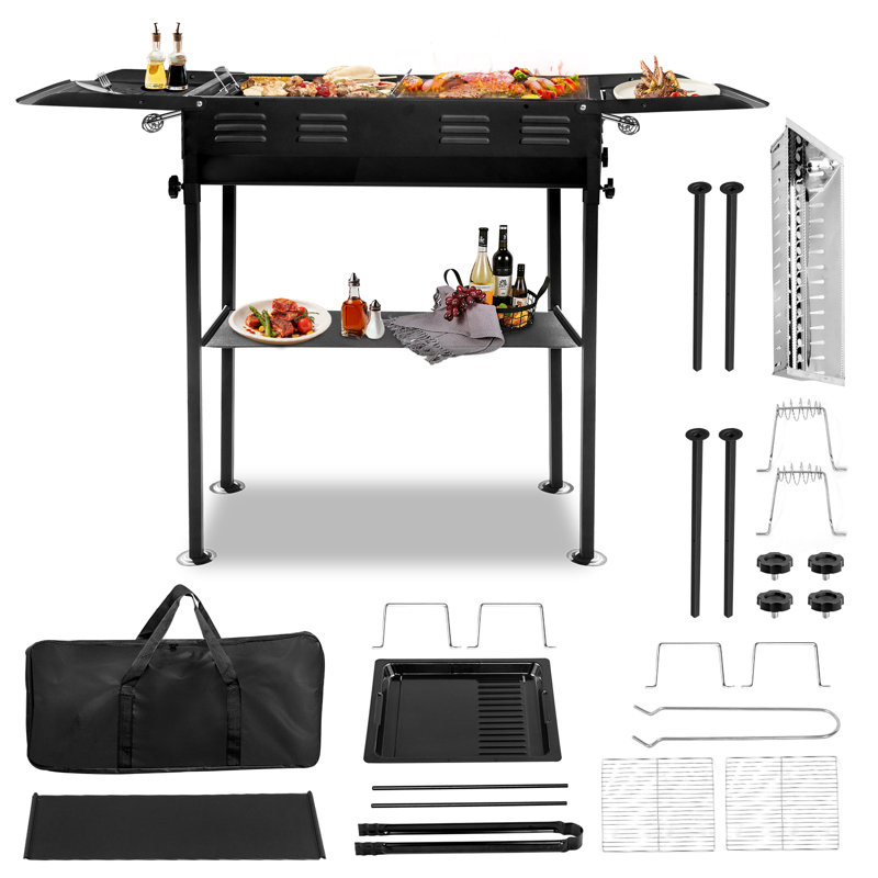 Barbecue portatif au charbon pour barbecue extérieur avec sac de transport