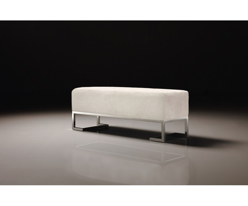 Luxe Upholstered Bench, Ivory, White