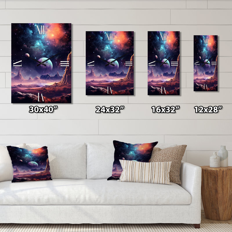 Horloge murale moderne Bright Star In Distant Galaxy I - Beach, Moyen