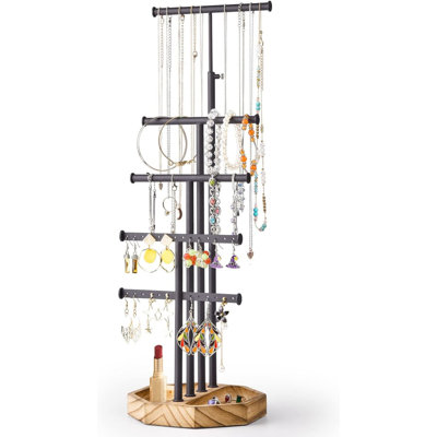 Bois, boîte à bijoux en métal +