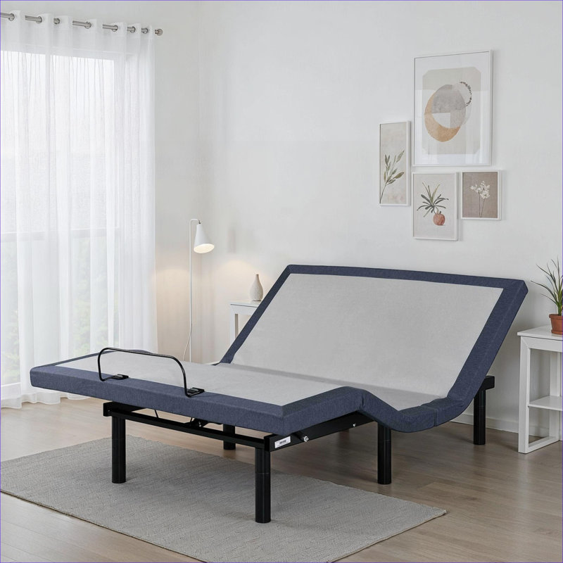 Slate Gray Adjustable Bed Base for Bedroom Use, Solid Steel Construction, Twin XL with Adjustable Head and Foot Positions