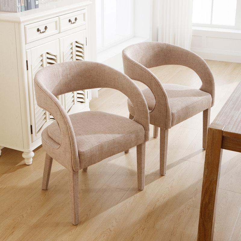 Chaises de salle à manger rembourrées modernes avec accoudoirs pour la cuisine / salle à manger / salon, Kaki, 2