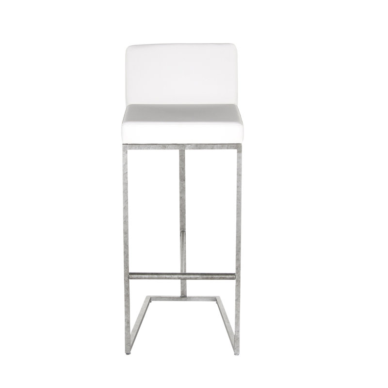 Outrageous Bar Stool, White, Royal Silver