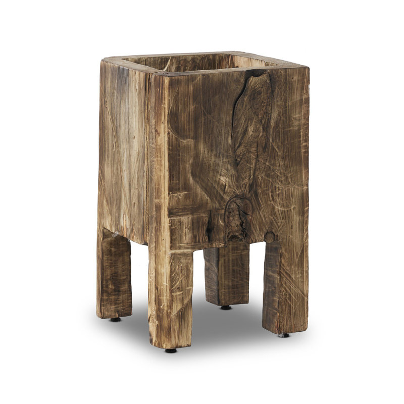 Jardinière Hoarce - Brûlé récupéré, H 25,75 po x l 16 po x P 16 po, Brûlé récupéré