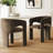 Set of 2 Modern Upholstered Dining Chairs With Curved Back And Unique Base-93786507