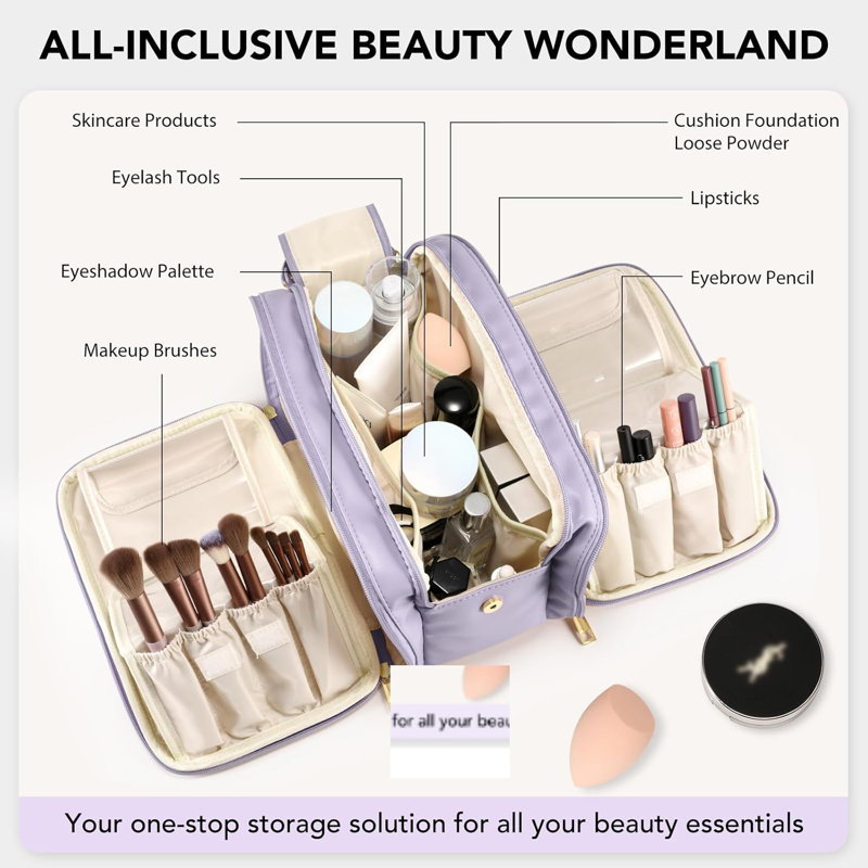 Organisateur de maquillage de voyage, Mauve