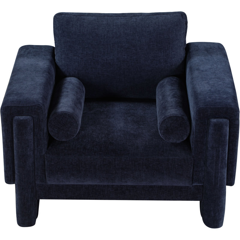 Izziah Upholstered Armchair, Navy Chenille Fabric