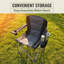 Chaise de camping pliante robuste pour adultes, chaise quadruple rembourrée à dossier lombaire portable avec porte-gobelet, sac isotherme, poches latérales