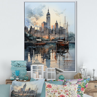 Impression sur toile Laquita New York Harbor Twilight