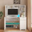 Bureau d'ordinateur avec étagère à tiroirs-378771125