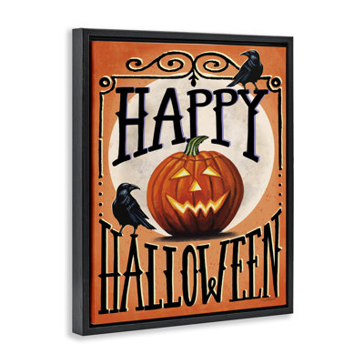 Cadre joyeux Halloween avec corbeaux, conception par Elizabeth Tyndall