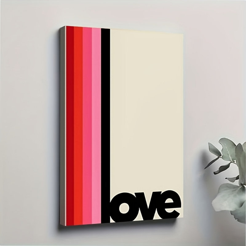 Chic LOVE Striped Canvas Print - Urban Studio, 18*12 inch (45*30*2cm)