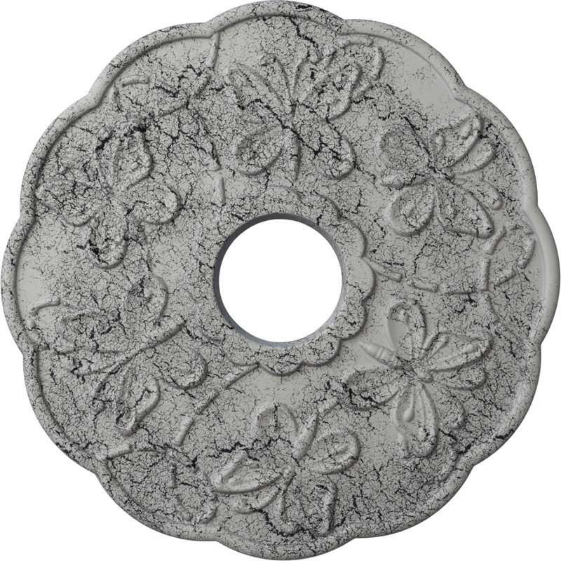 Médaillon de plafond Endalathane Peralta, P 17 3/4 po x P 3 3/4 po x P 1 po (convient aux auvents jusqu'à 4 5/8 po), finition or Flash peinte à la main