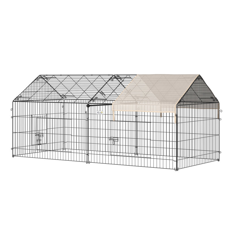 Rabbit Run Playpen Guinea Pig Cage with Sun Protection Cover Beige