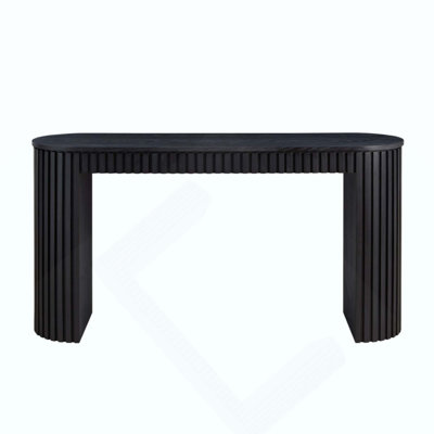 Modern Console Table With Drawer For Entryway With Unique Vertical Stripe Design For Living Room Hallway Foyer Entrance Study