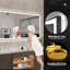 Miroir de salle de bain multifonctionnel lumineux à DEL - Miroir d'appoint mural élégant avec bordure noire, éclairage antibuée et à intensité variable-1039328773