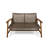 Bops Outdoor Loveseat, Rustic Acacia Wood Frame, 52 Inch, Gray Wicker-121489448