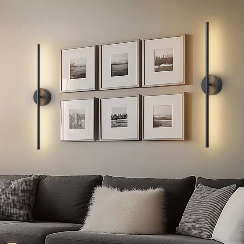 Battery Operated Wall Sconces With Remote Control, Led Wall Sconce With 350 Degree Rotation, Matte Black