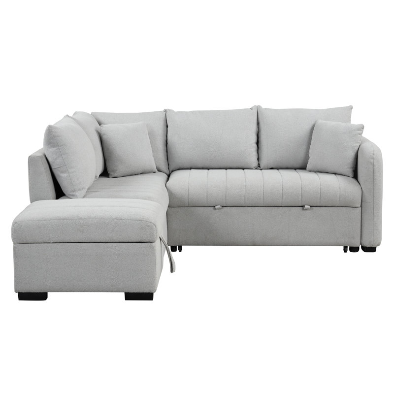 Lit escamotable en forme de L, avec rangement mobile, ports et prises de courant pour lit moderne, rangement équipé, hublots, tissu épais