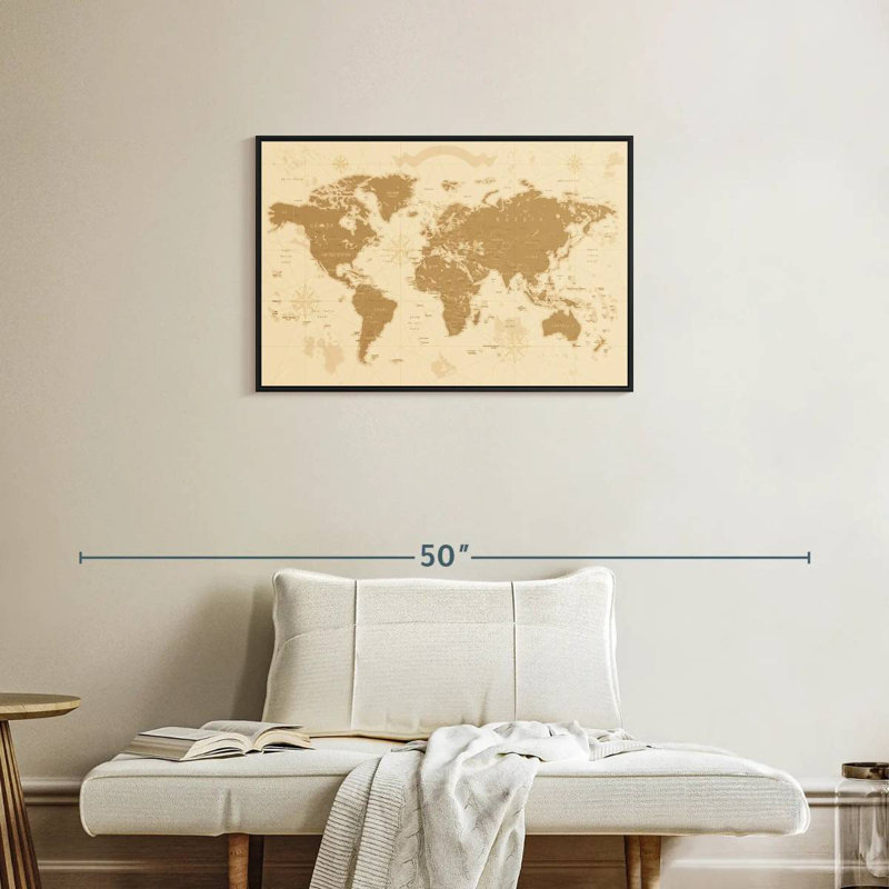 Carte du monde Aliaz Amber, H 21 po x l 31 po