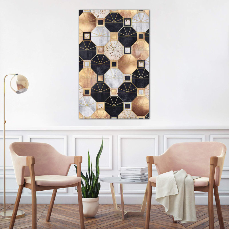Art Deco Octagons by Elisabeth Fredriksson - Wrapped Canvas Print, 101.6 cm H x 66.04 cm W x 3.175 cm D