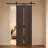 18 series 34in.X84 in. 3/4 inch thickness 2-Panel Walnut Color Finished MDF Bi-fold door with Barn door hardware