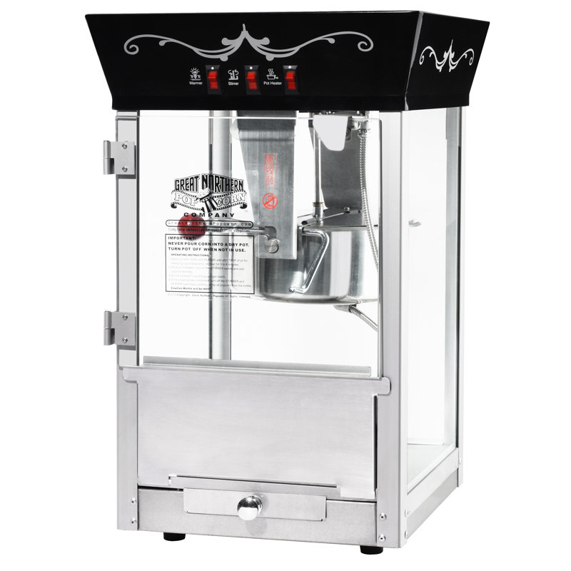 Great Northern Popcorn 8 oz. Machine à maïs soufflé matinée antique, Noir