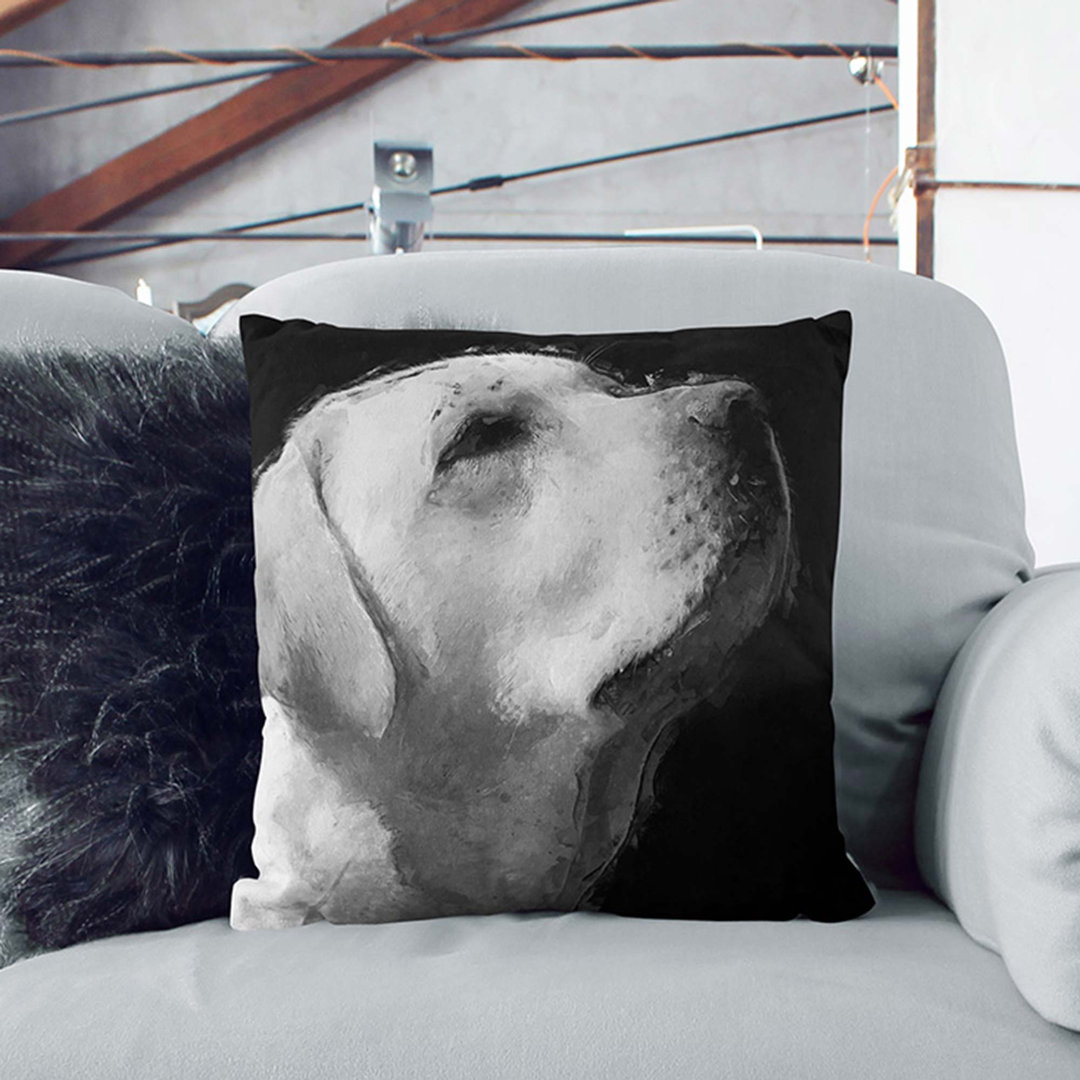 Labrador Dog in Abstract Cushion with Filling
