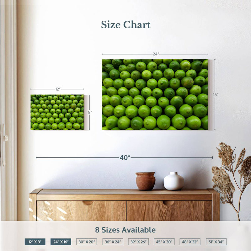 Yarlin Stacked Limes, 16" H x 24" W