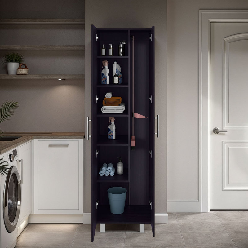 Brysyn 71.3'' Kitchen Pantry, Black