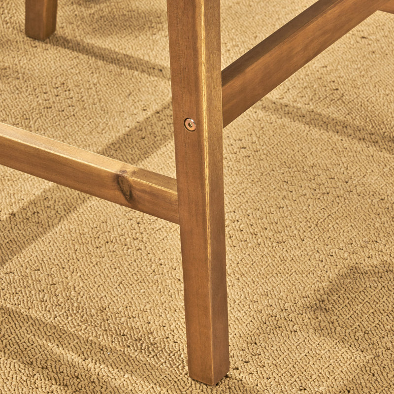 Tabourets d'extérieur en bois d'acacia avec coussins résistants à l'eau, Green
