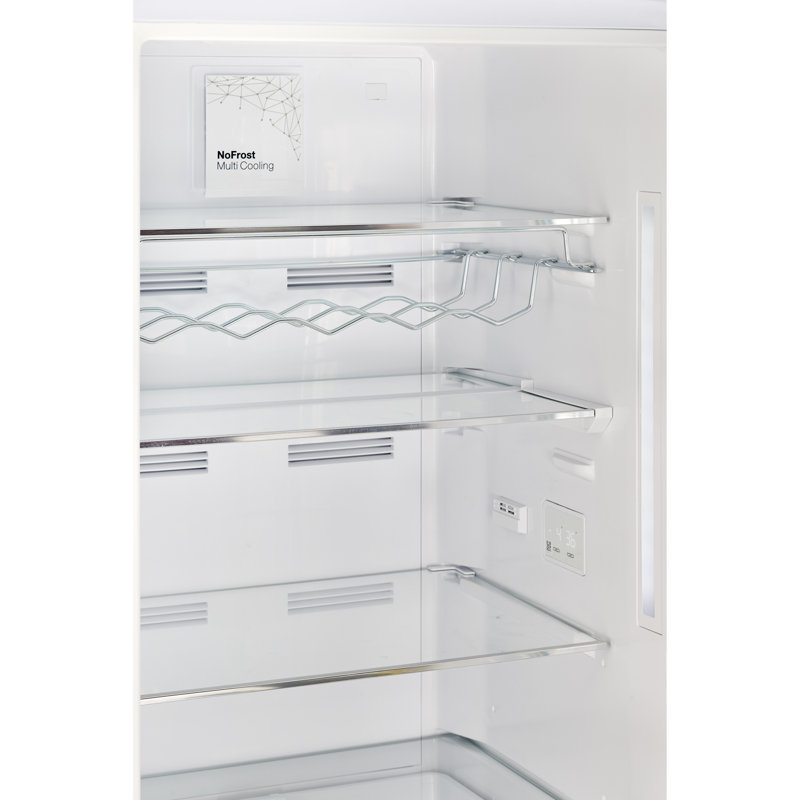 Classic Retro 24 In 12 Cu.ft Bottom Mount Fridge Auto Defrost, Energy Star Certified, Counter Depth, Marshmallow White