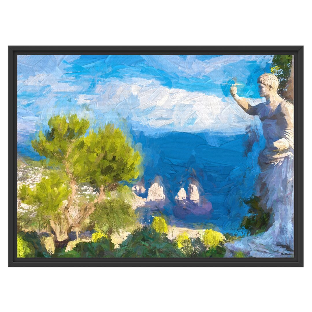 Gerahmtes Wandbild Insel Capri in Italien Kunst