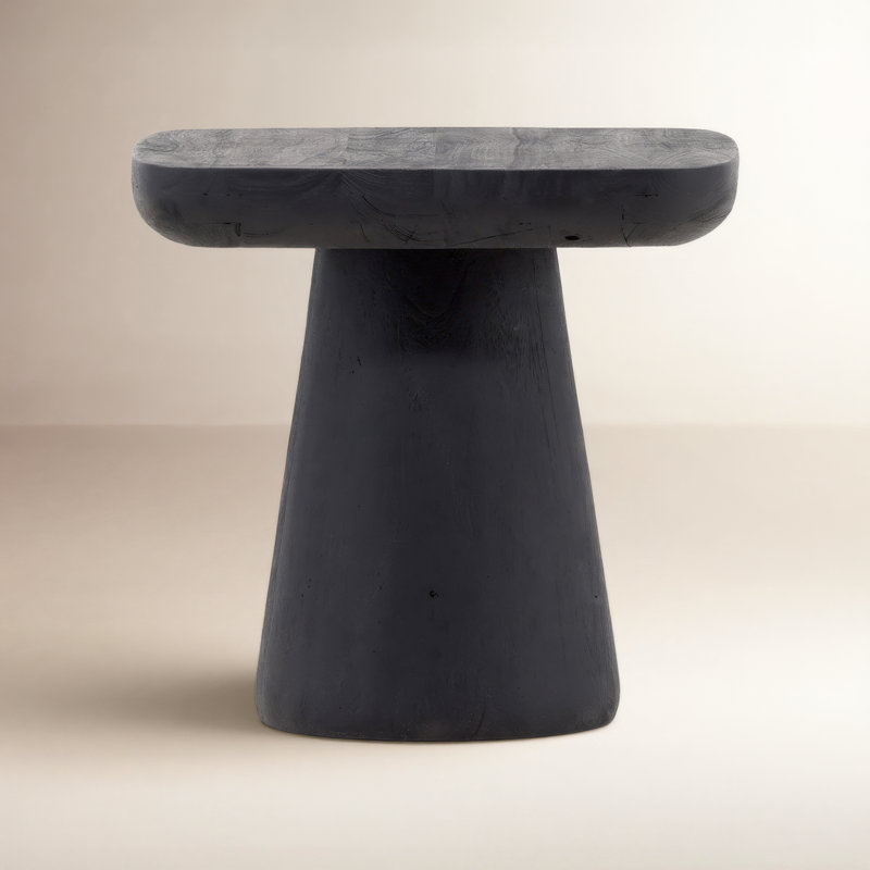 Darin Solid Wood End Table, Black
