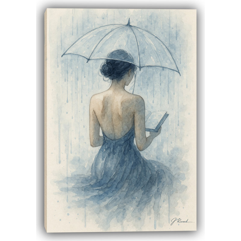 «Blue Solitude», art mural sur toile tendue, H 24 po x l 16 po