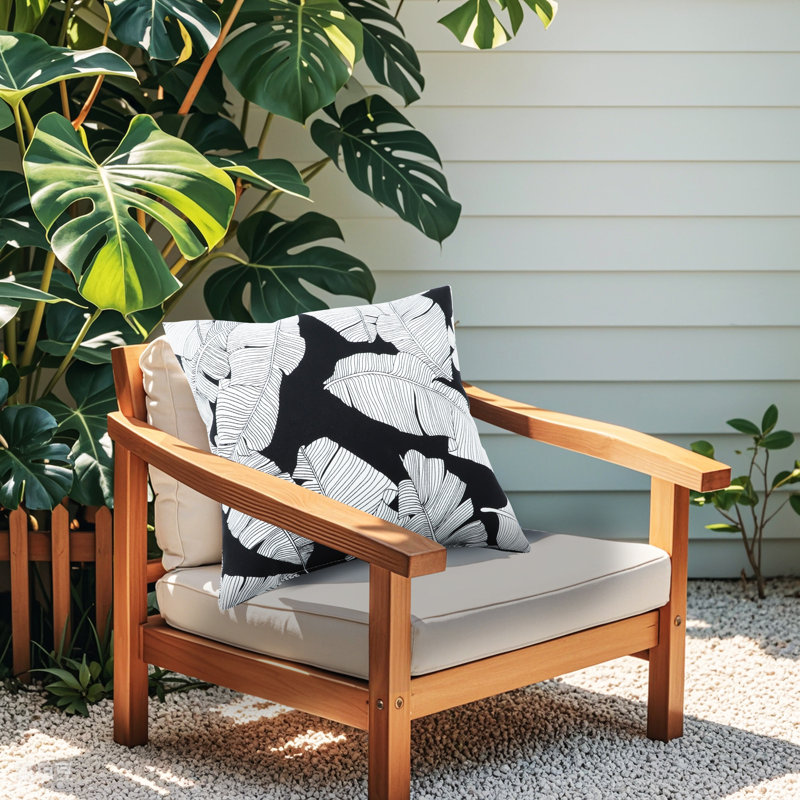 2 Pack Outdoor Throw Pillows, Black