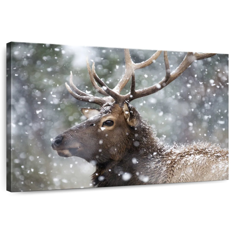Winter Snow Elk, 30" H x 45" W