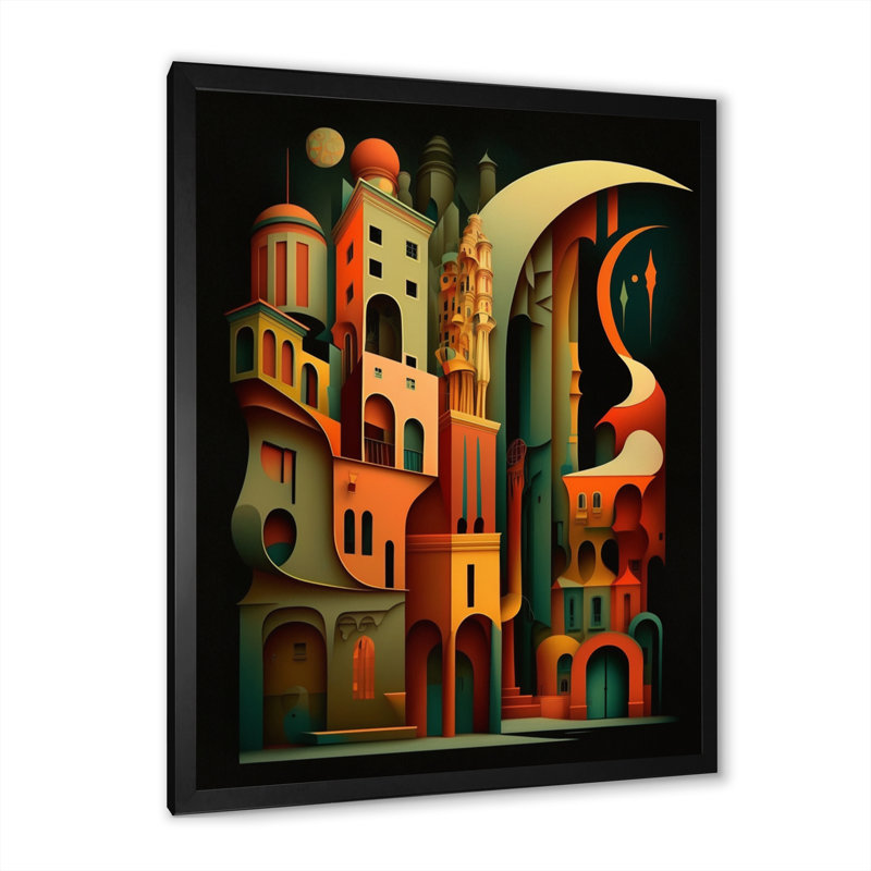 «Geometric Graffiti IV», reproduction sur toile, Impression noire sur toile encadrée, L 12 po x H 20 po