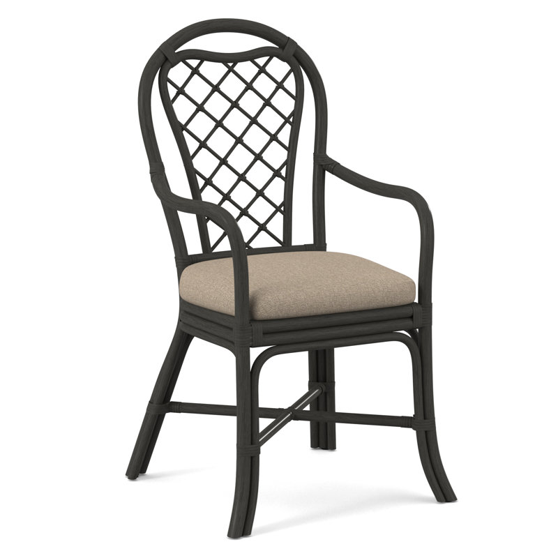 Trellis Dining Arm Chair, Eggshell Crypton Performance; 0884-93, Nickel