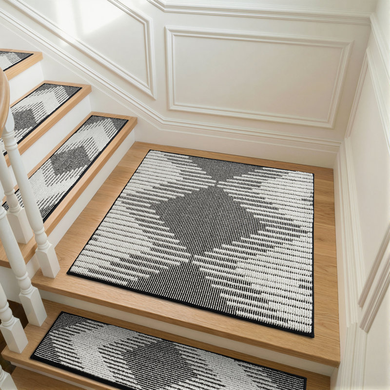 Tapis d'escalier antidérapant noir, 1, Square 2'6", Black