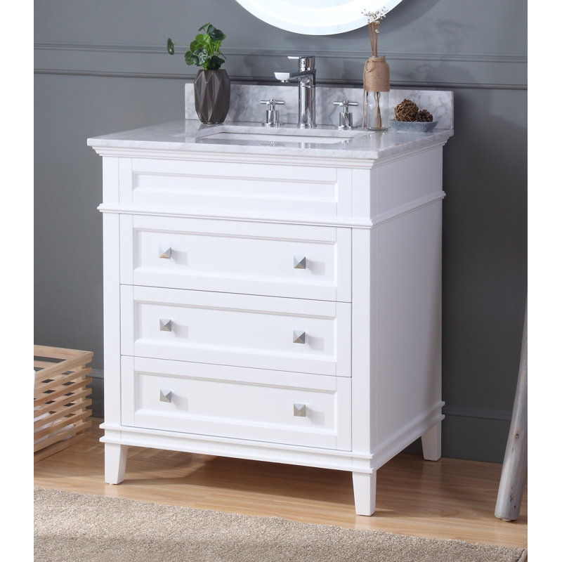 Ensemble de meuble-lavabo simple 30 po Guerra, blanc