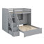 Lit superposé moderne avec escalier de rangement, garde-robe, ports USB et éclairage DEL-854062144