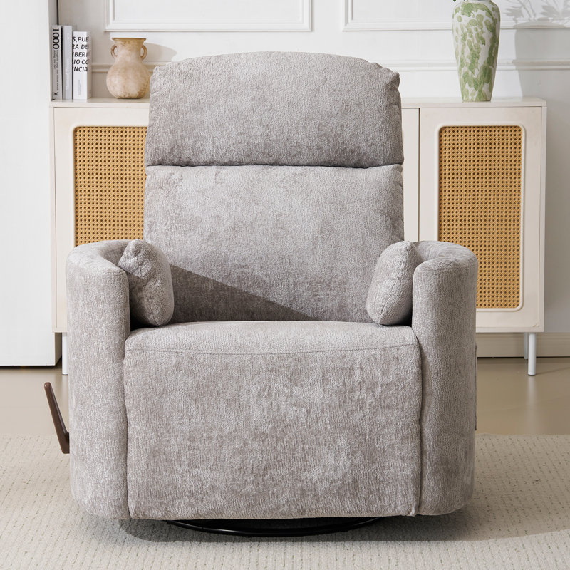 Oversized Swivel Recliner Chair With Massage And Heat,  Light Grey, Light Gray