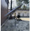 Parasol carré carré de 8X2,5M avec parasol solaire à DEL 8 lumières avec manivelle et base transversale pour terrasse de jardin et abri de piscine extérieur