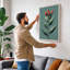 Single Stem in Coral Botanical - Wrapped Canvas-1235612952-1235612959