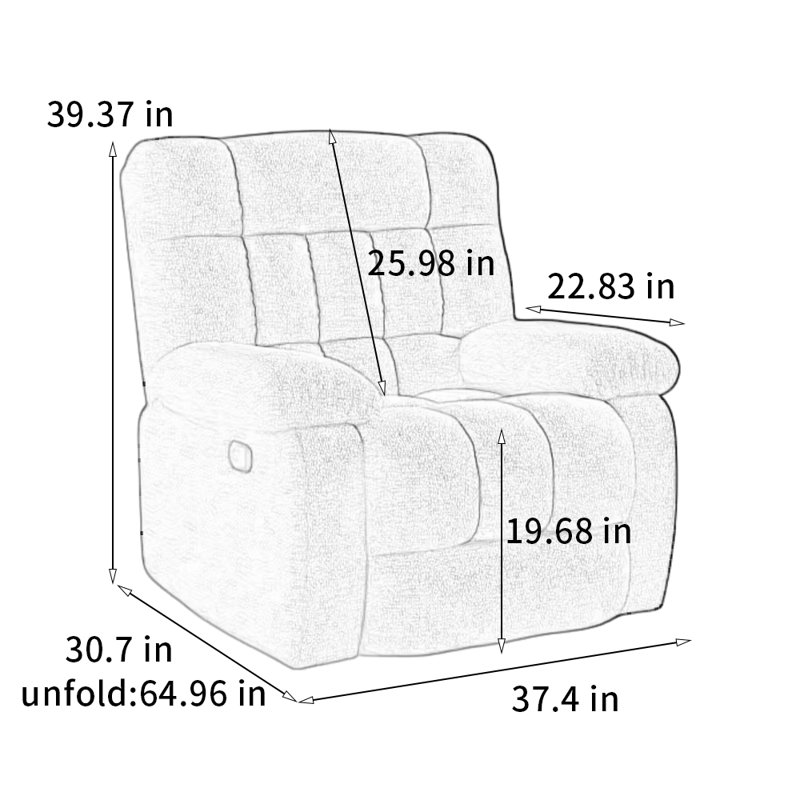 Fauteuil inclinable luxueux et durable à 360 °, Blanc cassé