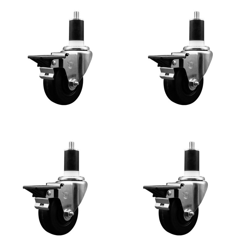 Ensemble de roulettes extensibles pivotantes avec frein Phenolique SCC PLB 3 1/2 po x 1 1/2 po