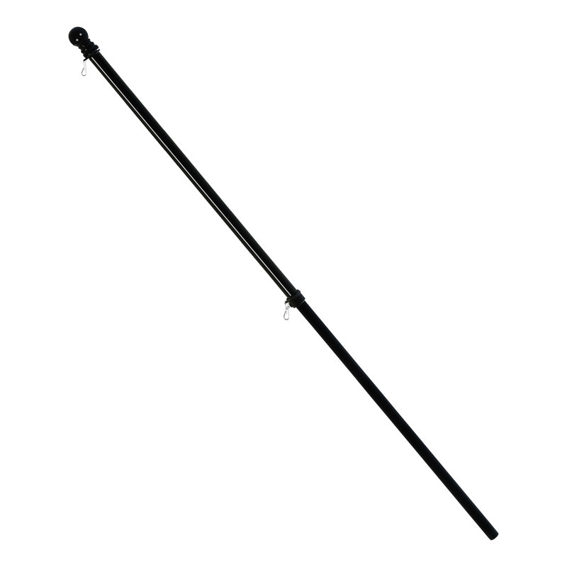 Mât en métal, noir, H 70 po, Noir mat